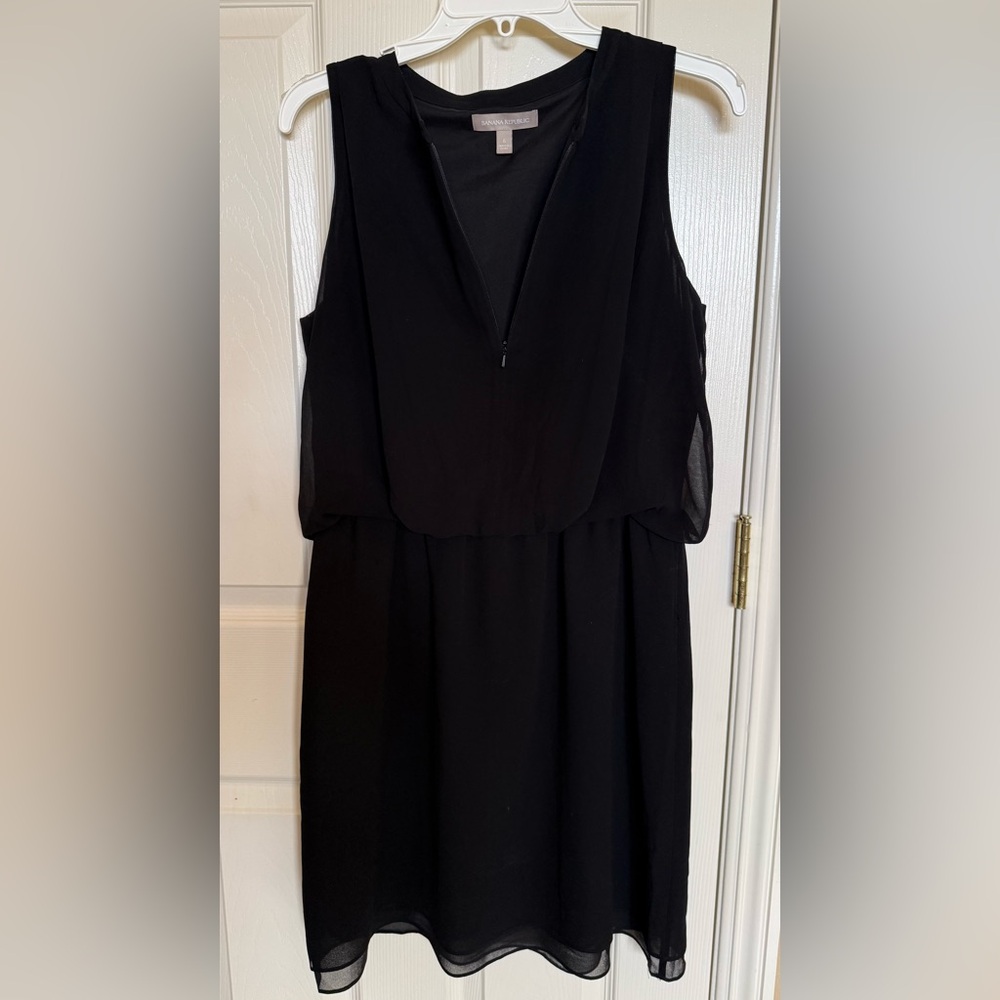 Banana Republic Black Sleeveless Overlay Dress